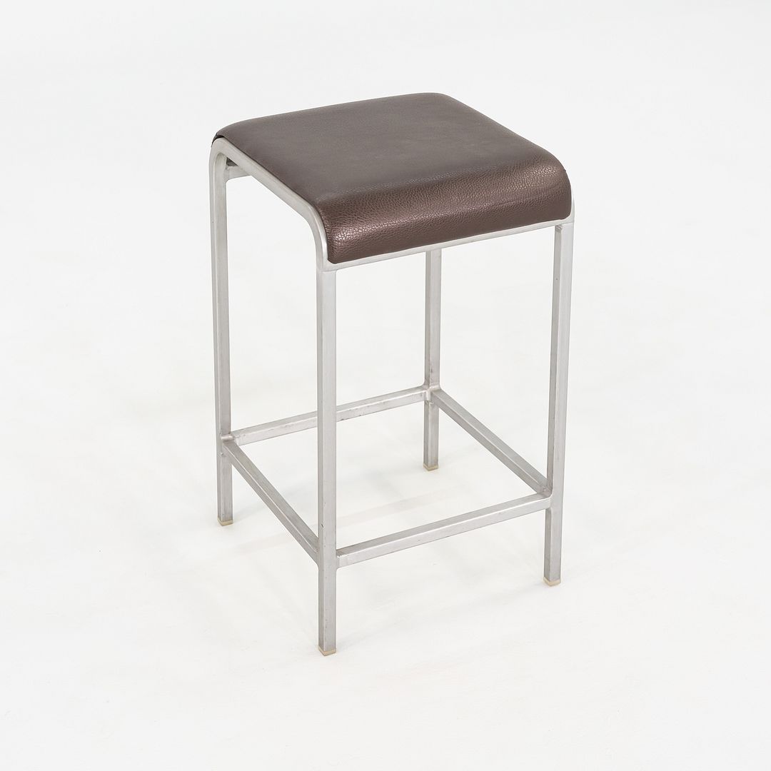 2010 Norman Foster for Emeco 20-06 Stool with Brown Leather Seats 5x Available