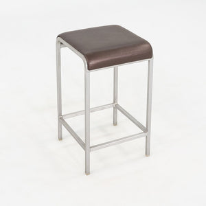 2010 Norman Foster for Emeco 20-06 Stool with Brown Leather Seats 5x Available