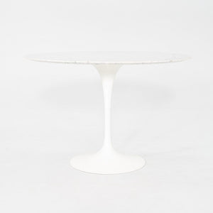 2010s Eero Saarinen for Knoll 42" Round Dining Table with Carrara Marble Top