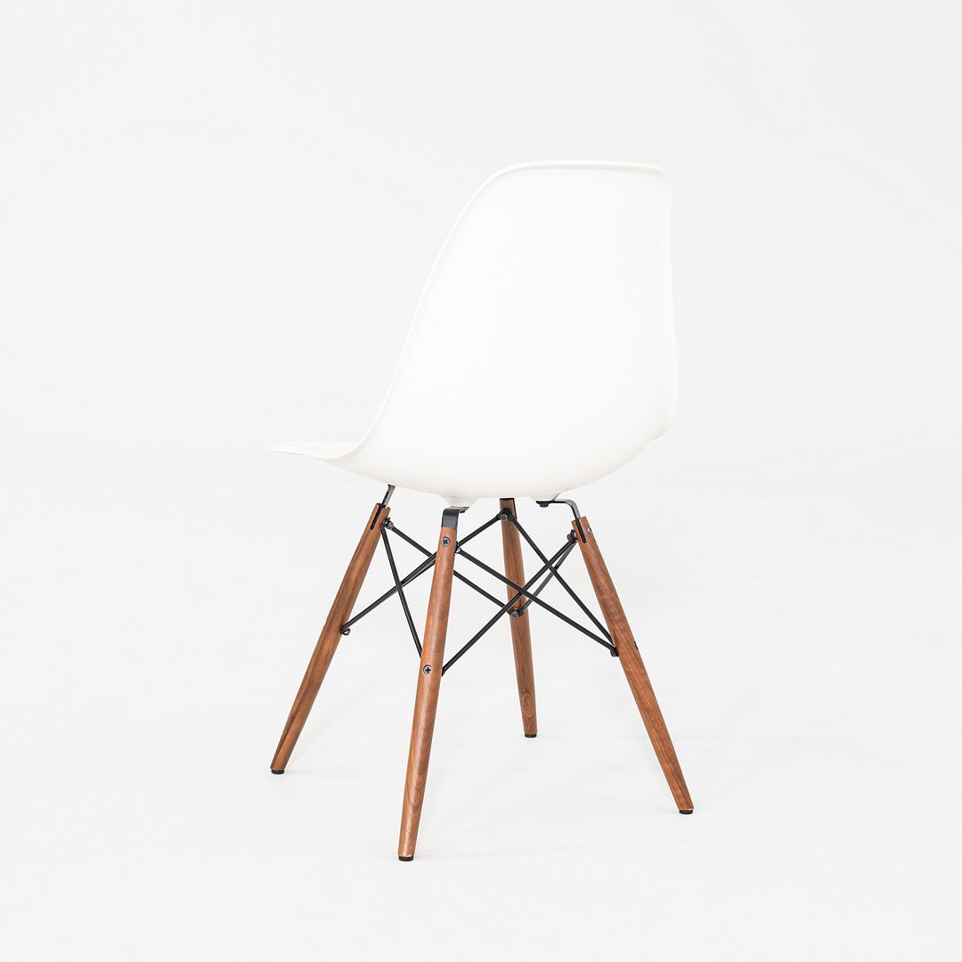 2021 Herman Miller Eames DSW Dining Side Chair in White w/ Walnut Base 12x Avail