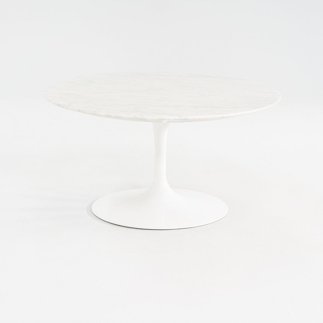 2010s Eero Saarinen for Knoll 42" Oval Tulip Coffee Table w/ Carrara Marble Top
