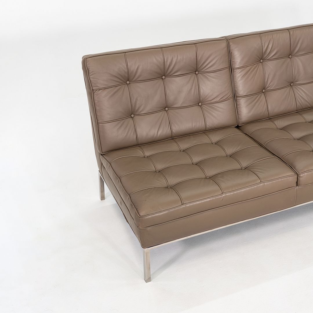 1960s Gordon Bunshaft and Davis Allen of SOM Three Seat Sofa in Brown Leather