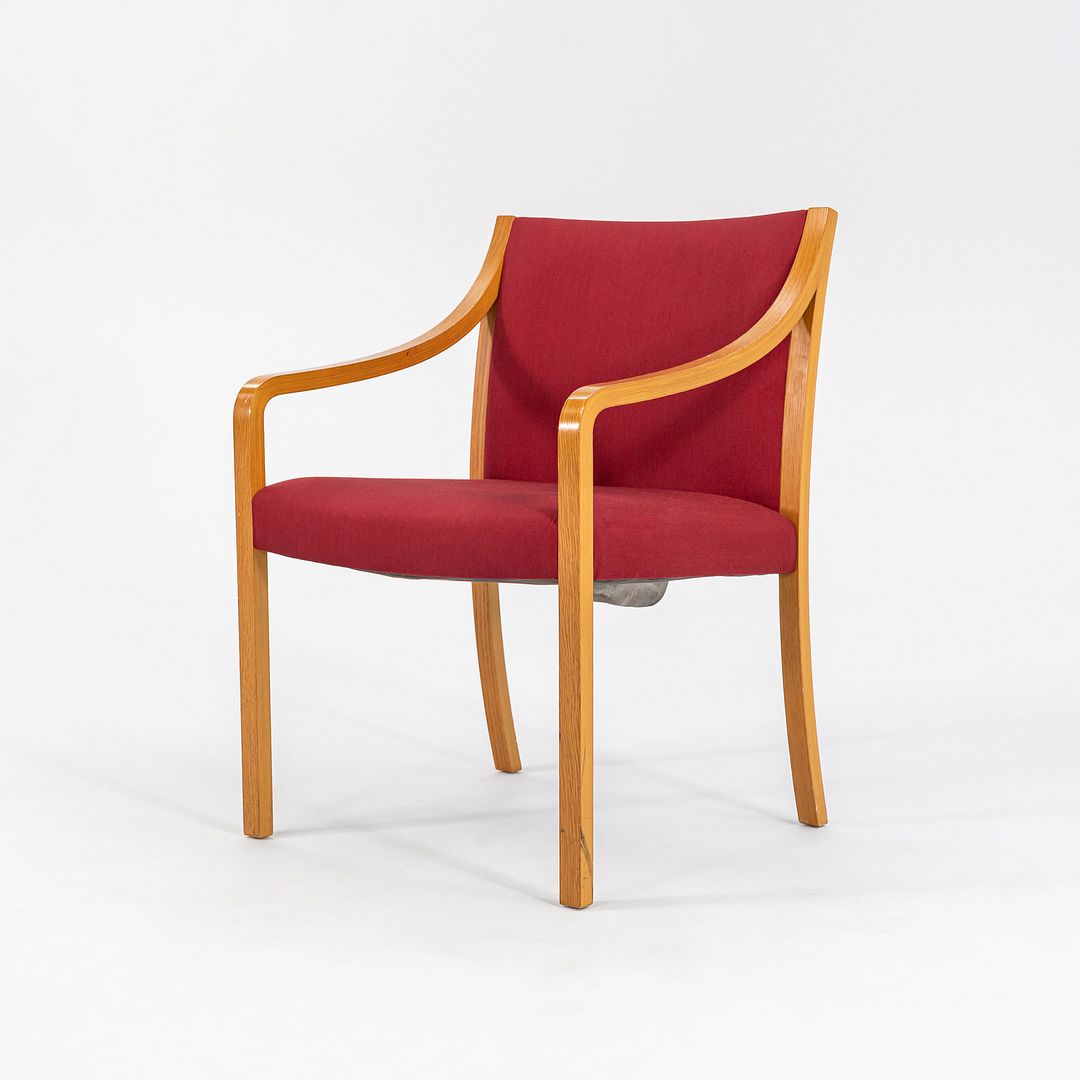 1987 Bert England for Stow Davis Dining Chair Upholstered in Red Fabric 3x Avail