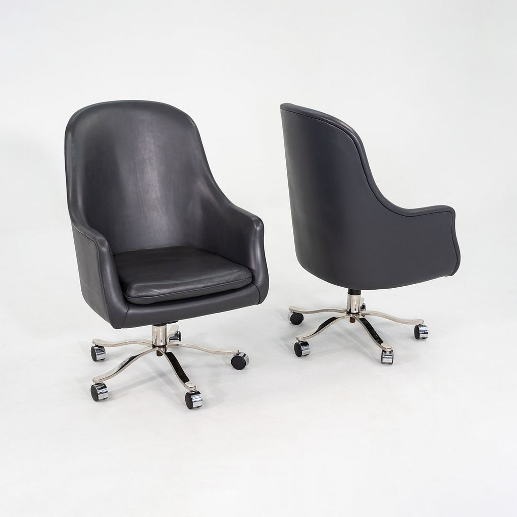 2006 Nicos Zographos Alpha Bucket Executive Desk Chair in Grey Leather 9x Avail