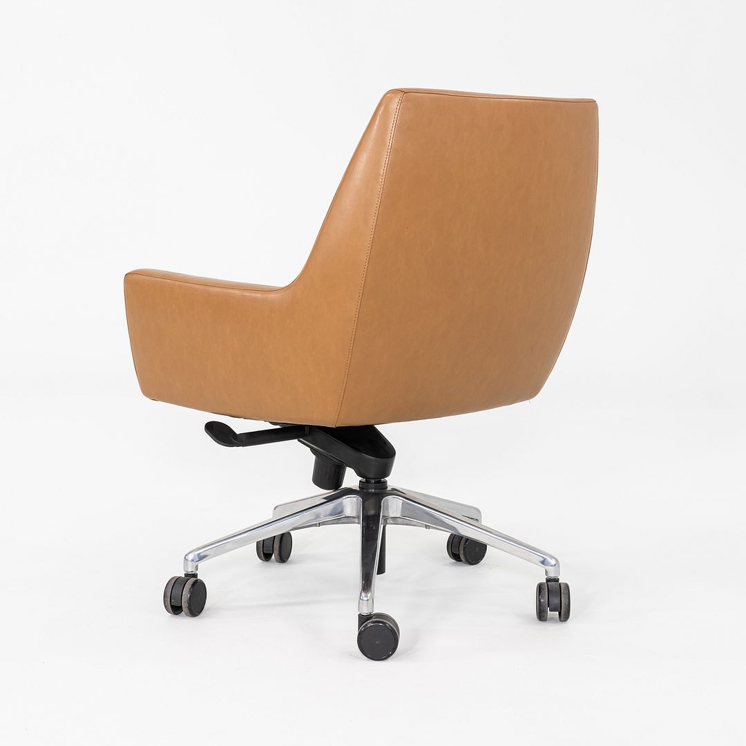 2016 Bernhardt Designs Cardan Desk Chair Tan Leather w/ Pneumatic Base 6x Avail