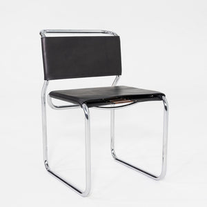 1970s Set of Five Nicos Zographos CH66 Dining Side Chairs with New Black Leather
