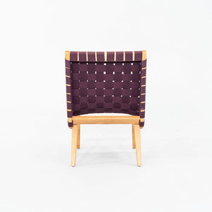 2000s Jens Risom For Knoll Armless Lounge Chair in Maple with Purple Webbing