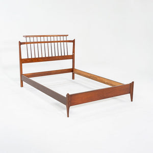 1959 Thomasville American Black Walnut Modern Full Size Headboard / Bed Frame