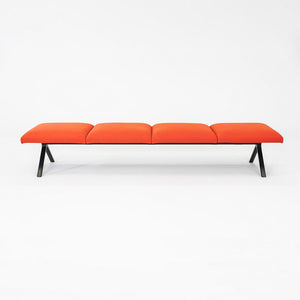 2020s Ichiro Iwasaki for Arper Four Seat Kiik Bench Upholstered in Orange Fabric