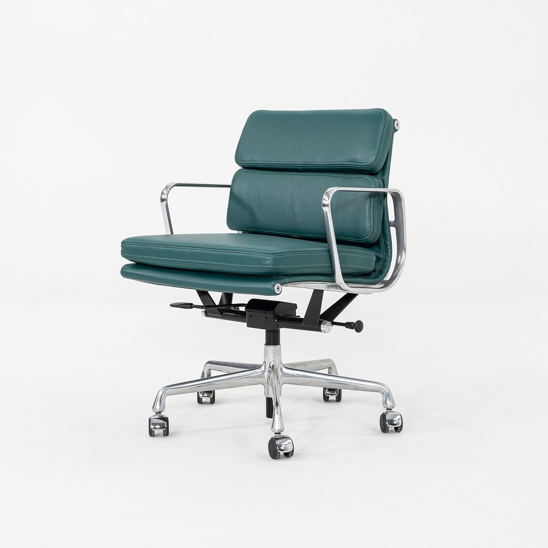 2010s Herman Miller Eames Soft Pad Management Desk Chair with Green Leather