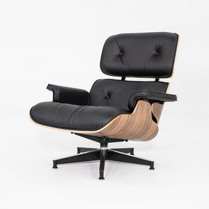 2025 Herman Miller  Tall Eames Lounge Chair & Ottoman in Black Leather & Walnut