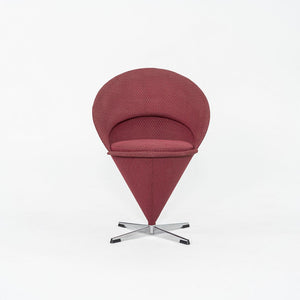 1960s Verner Panton for Plus Linje Cone Side Chair in Fabric and Chromed Steel