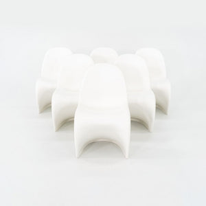 2010s Set of Six Verner Panton for Vitra Dining Chairs in White Polypropylene