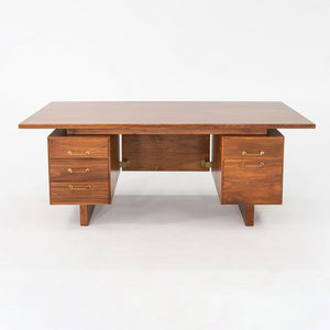 1970s Jens Risom Design Executive Desk in Walnut with Five Drawers