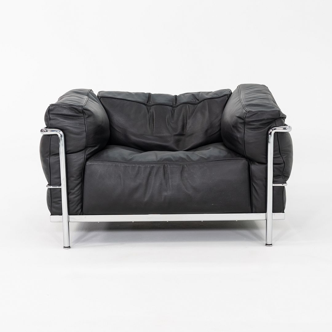 2010s Pair of Le Corbusier Jeanneret Perriand for Cassina LC3 Club Lounge Chair