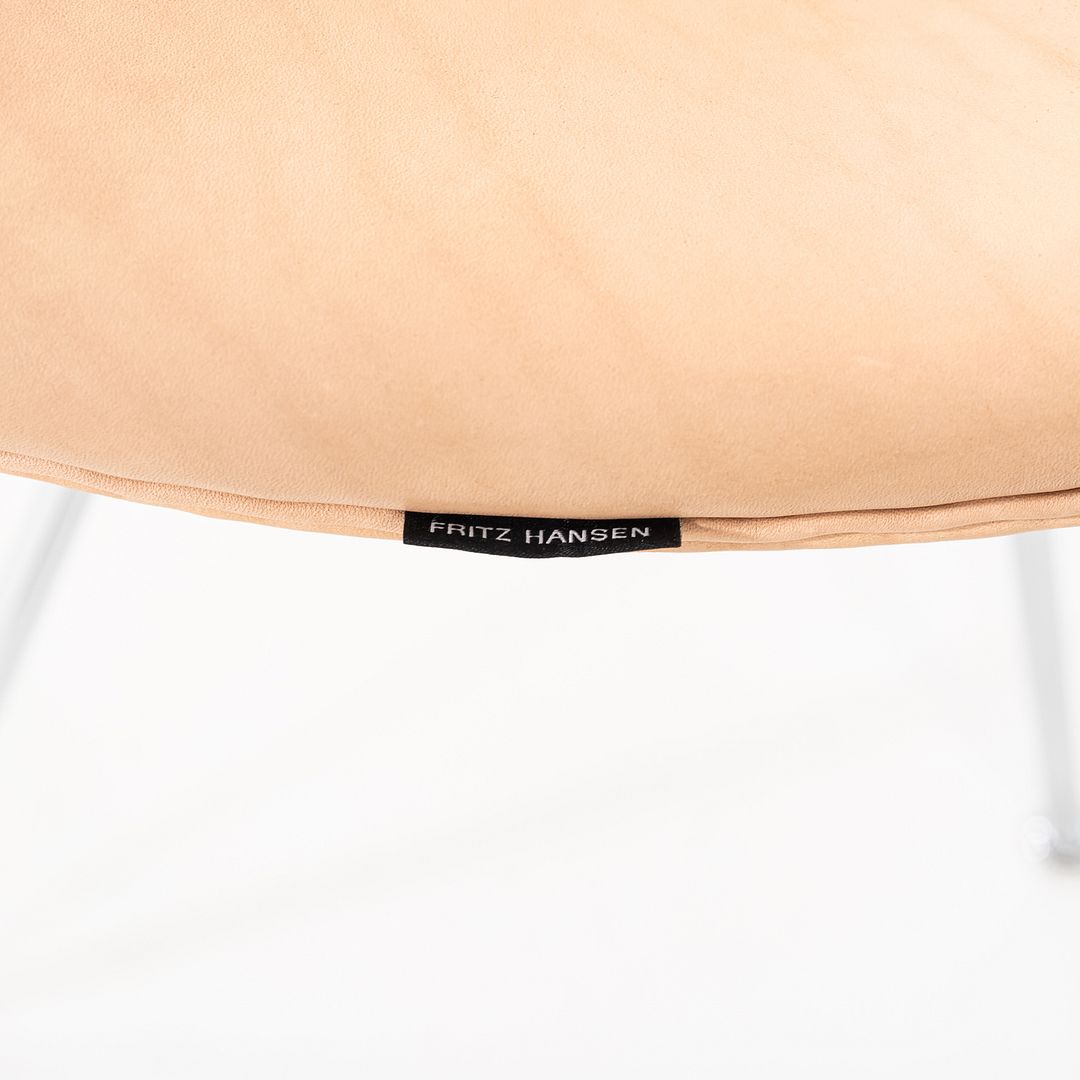2024 Arne Jacobsen for Fritz Hansen Drop Dining Chair Rustic Leather Upholstery