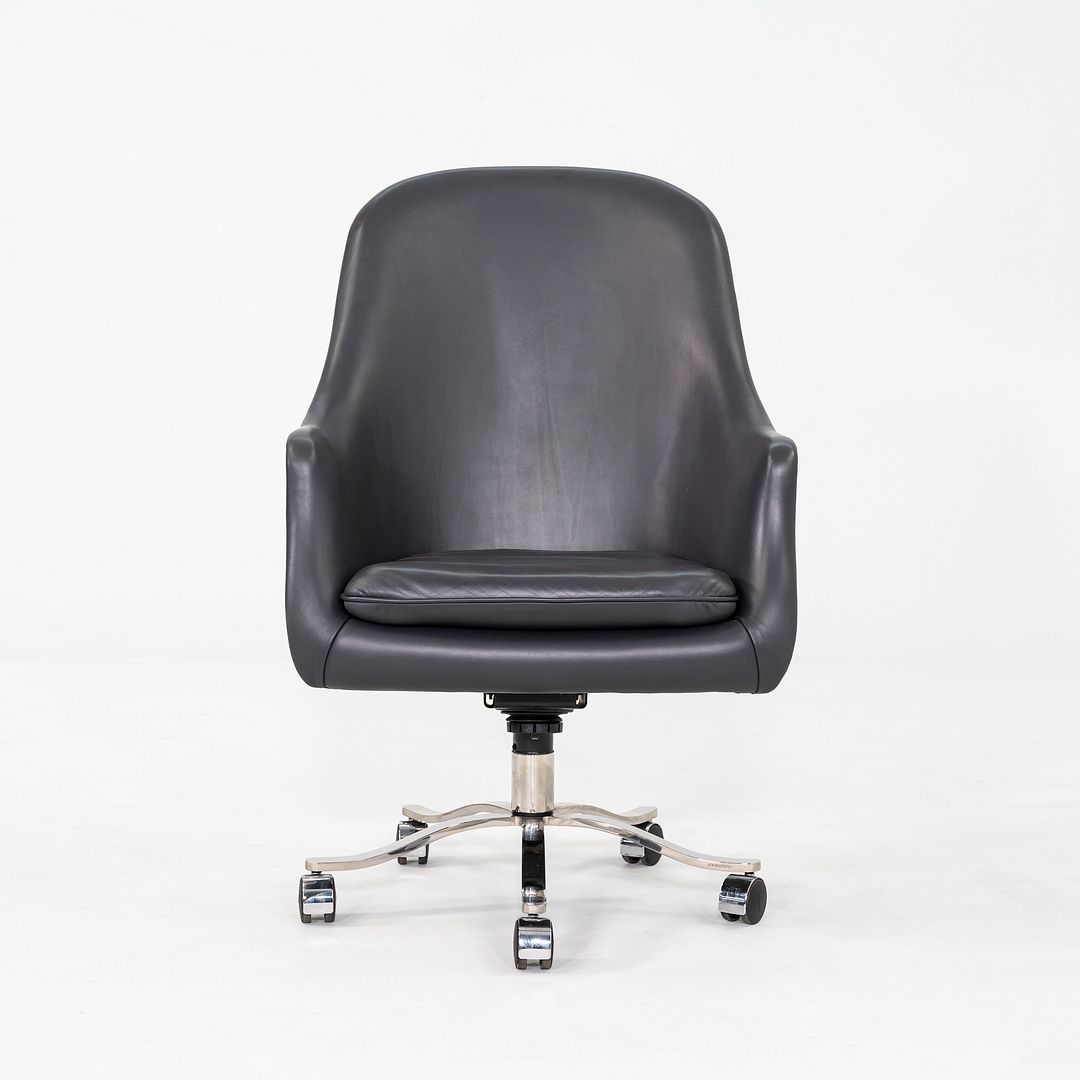 2006 Nicos Zographos Alpha Bucket Executive Desk Chair in Grey Leather 9x Avail