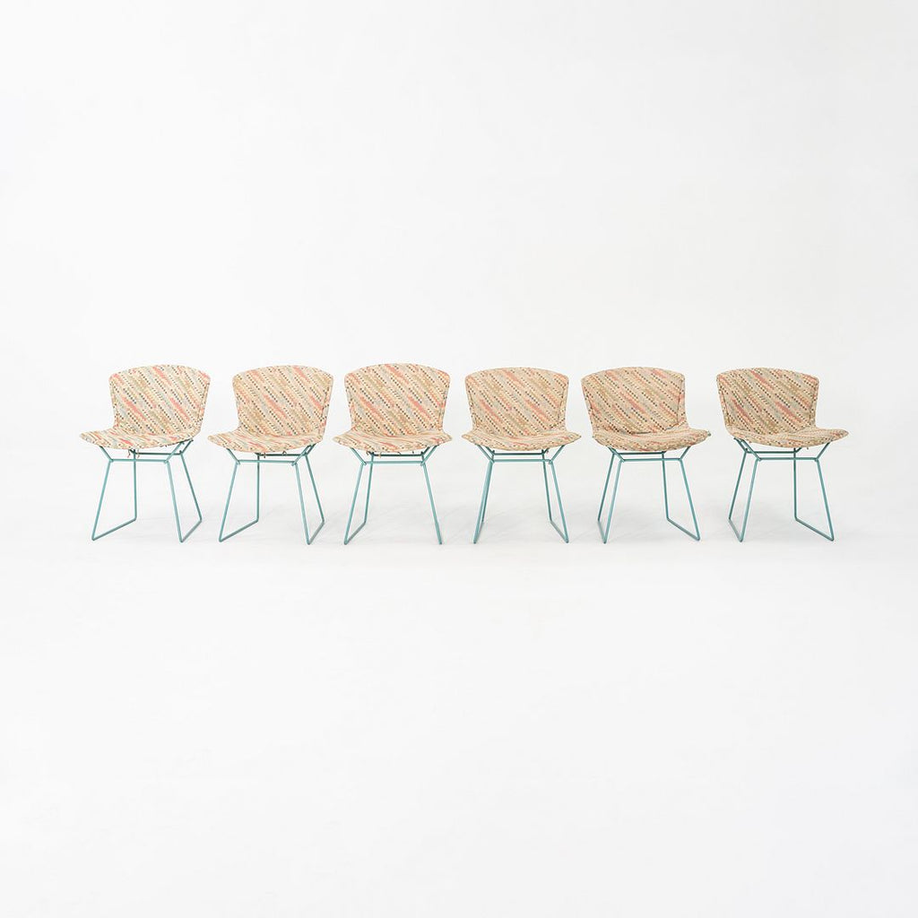 1980s Set of Six Harry Bertoia for Knoll Dining Side Chairs with Full Cushions