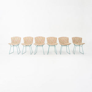 1980s Set of Six Harry Bertoia for Knoll Dining Side Chairs with Full Cushions