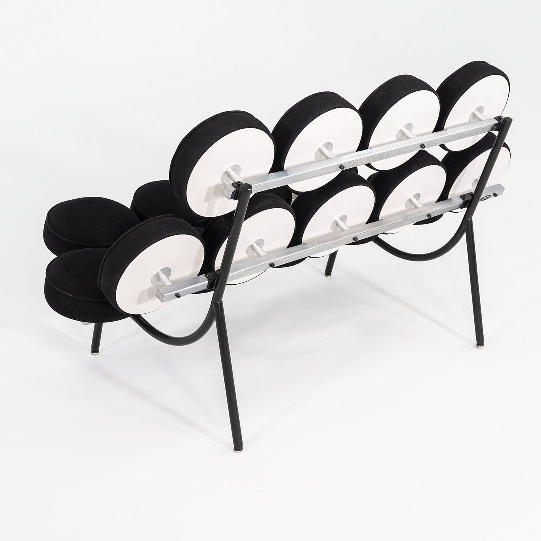 2001 George Nelson for Herman Miller Marshmallow Sofa in Black Upholstery Fabric