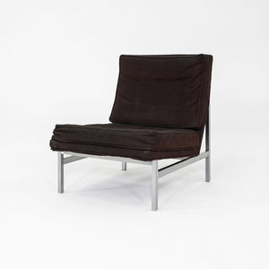 1960s Florence Knoll Armless Slipper Lounge Chair Upholstered in Black Fabric