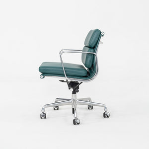 2010s Herman Miller Eames Soft Pad Management Desk Chair with Green Leather