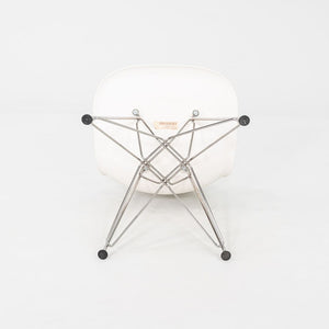 2015 Set of Six Eames DSR Plastic Shell Chairs in White with Steel Eiffel Base