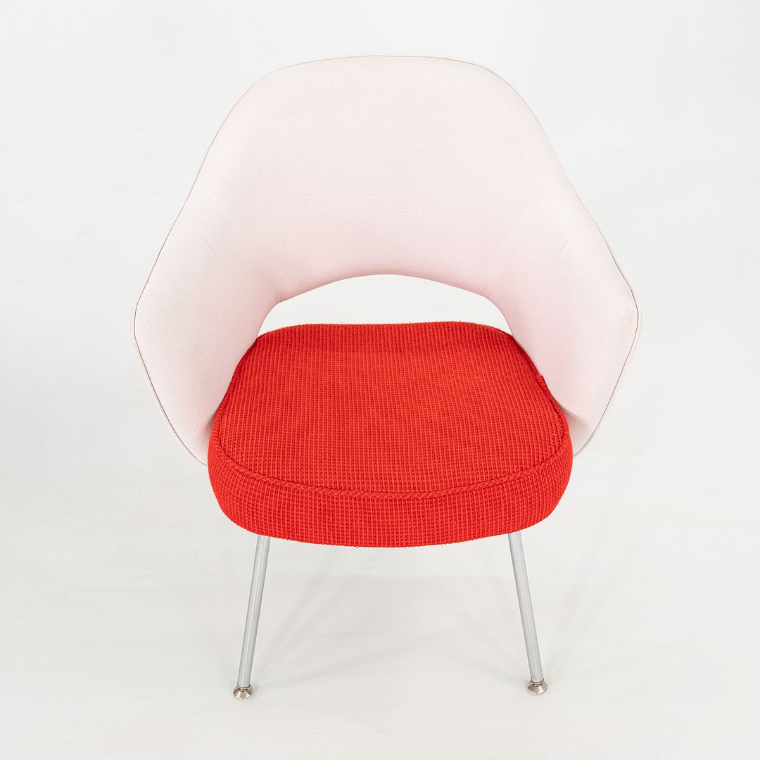 2010s Set of 4 Eero Saarinen for Knoll Executive Arm Chairs in Two-Toned Fabric w/ Cato