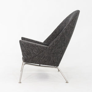 2022 CH468 Oculus Lounge Chair and Ottoman by Hans Wegner for Carl Hansen Grey Fabric 3x Available