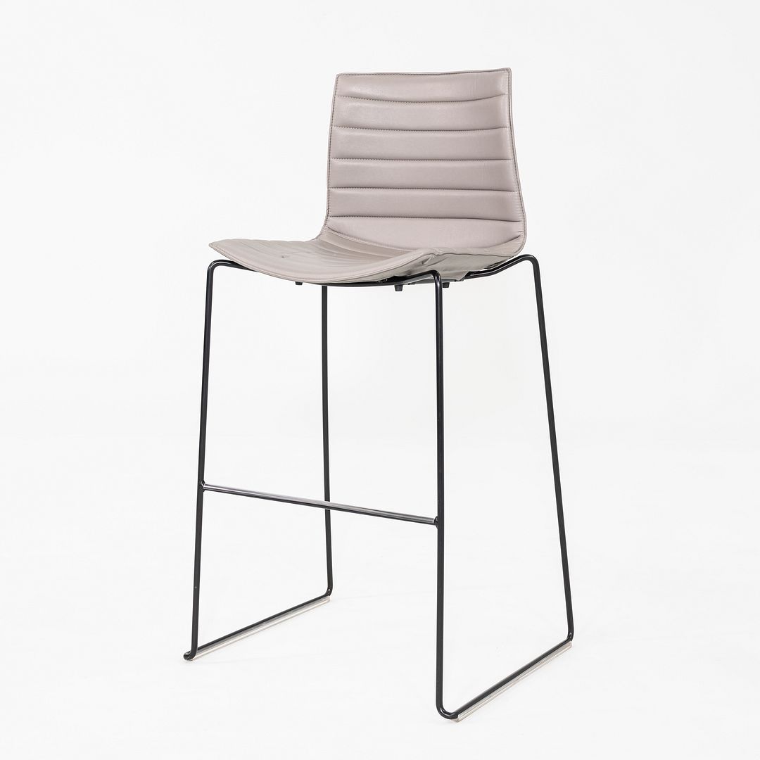 2010s Arper Catifa 46 Bar Stool in Beige Vinyl with Steel Frame 8x Available