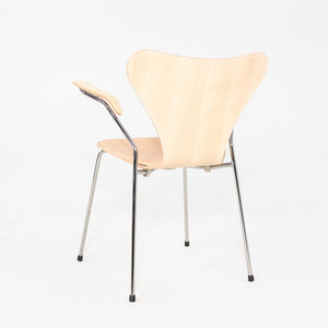 2012 Arne Jacobsen for Fritz Hansen Series 7 Dining Arm Chair Maple and Leather