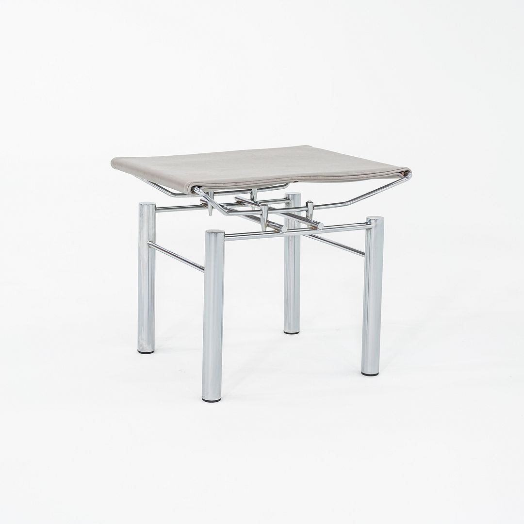 1980s Hans Ullrich Bitsch 8600 Stool / Ottoman for Kusch & Co. w/ Grey Leather