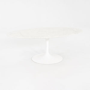 2010s Eero Saarinen for Knoll 42" Oval Tulip Coffee Table w/ Carrara Marble Top