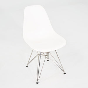 2015 Set of Six Eames DSR Plastic Shell Chairs in White with Steel Eiffel Base