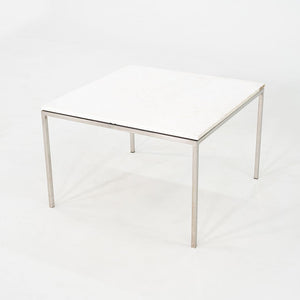 1965 Pair of Custom Marble and Steel Square Side Tables from Yamasaki Building
