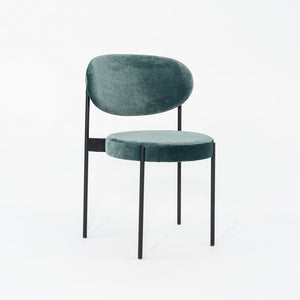 2024 Verner Panton for Verpan 430 Chair in Teal Velvet Upholstery w/ Black Frame