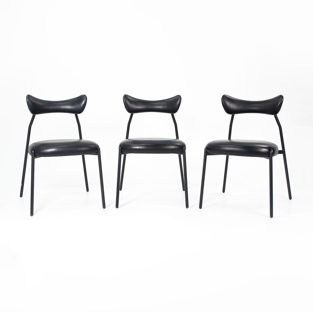 2019 Dragonfly Dining Chair by District Eight in Black Leather 3x Available