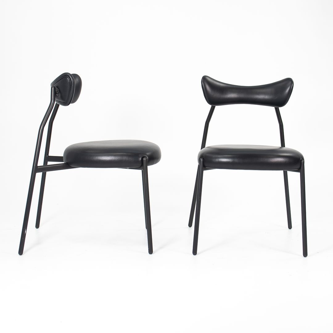 2019 Dragonfly Dining Chair by District Eight in Black Leather 3x Available
