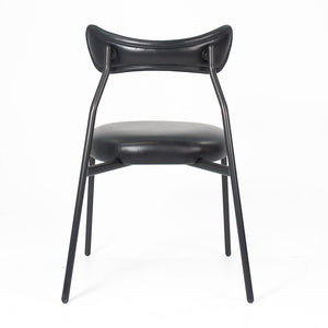 2019 Dragonfly Dining Chair by District Eight in Black Leather 3x Available