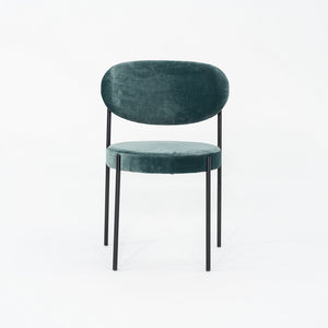 2024 Verner Panton for Verpan 430 Chair in Teal Velvet Upholstery w/ Black Frame