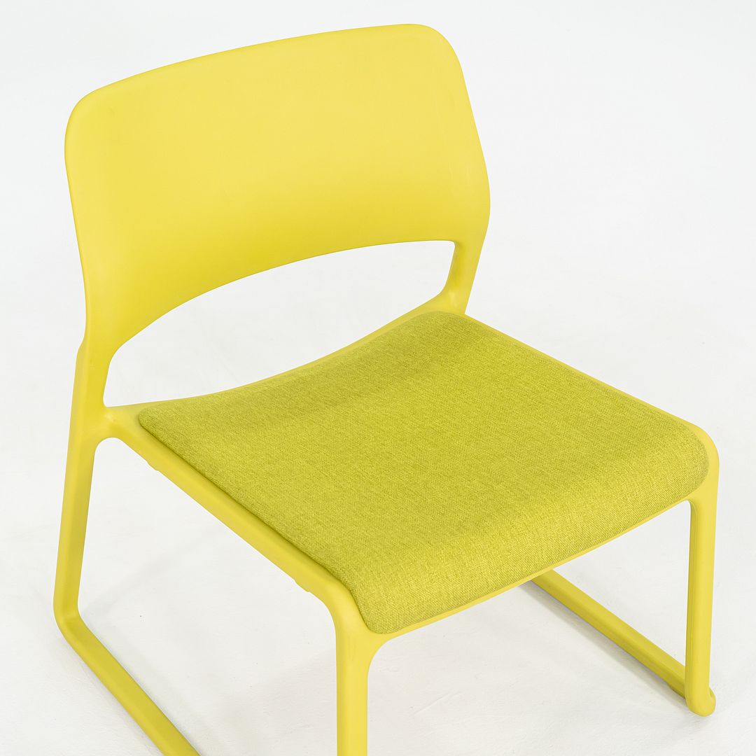 2010s Set of Four Don Chadwick for Knoll Spark Lounge Stacking Chairs Lime Green