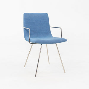 2018 Pair of Capra Arm Chairs by Lee Pasteris for Martin Brattrud in Blue Fabric