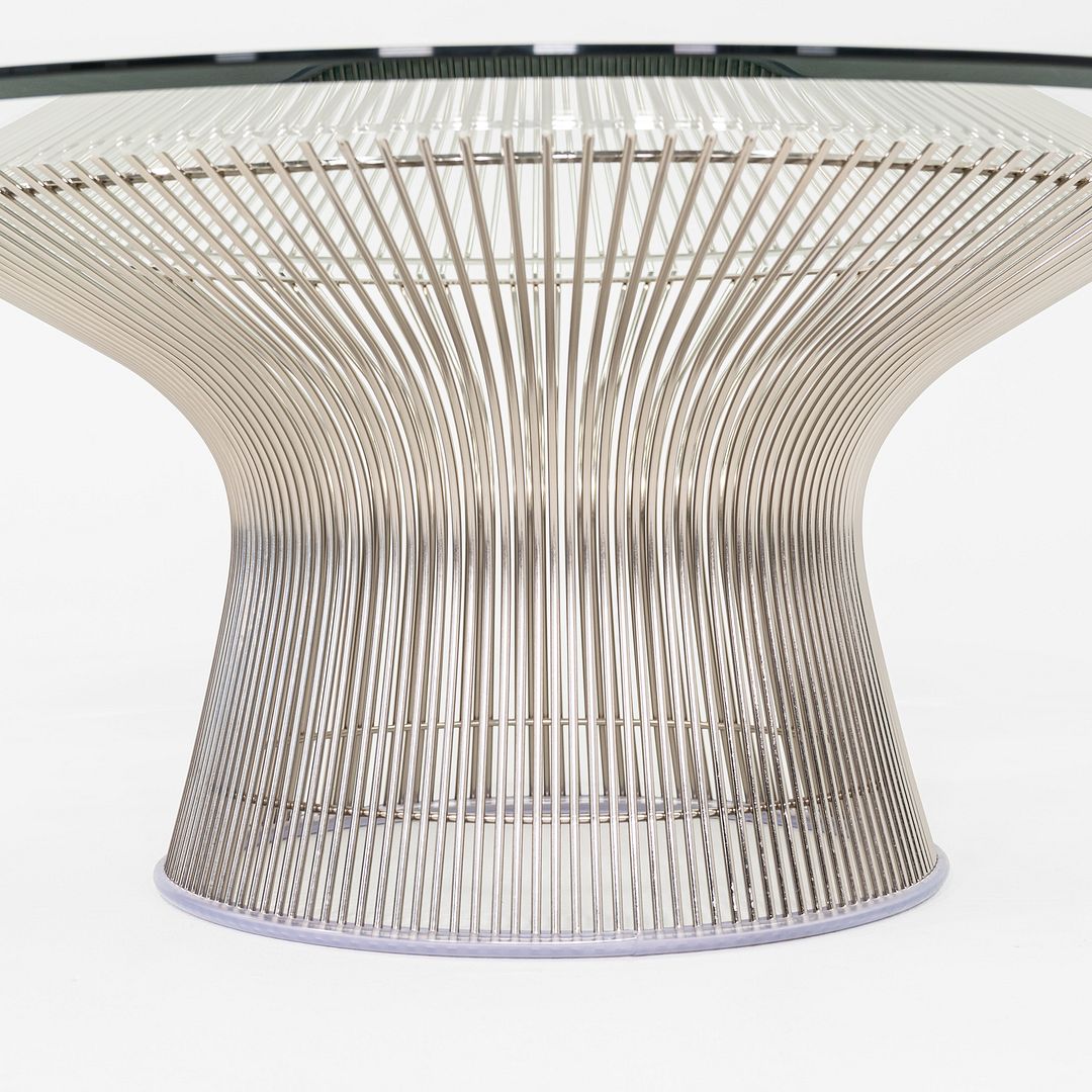 2018 Warren Platner for Knoll Coffee Table w/ 42" Glass Top & Nickel Chrome Base