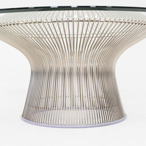 2018 Warren Platner for Knoll Coffee Table w/ 42" Glass Top & Nickel Chrome Base
