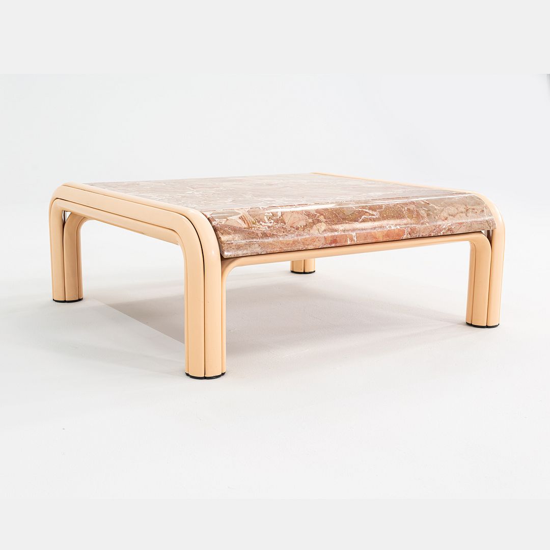 SOLD 1984 Gae Aulenti for Knoll International Orsay Coffee Table w/ Curved Marble Top