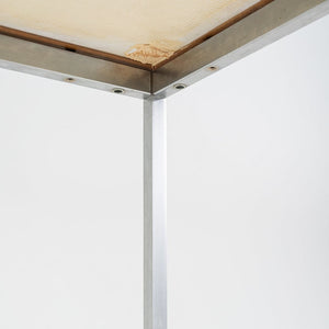 1970s Florence Knoll Coffee / End Table in Chromed Steel and White Marble 36"