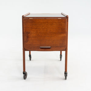 1970s Yngve Ekstrom for Kallemo of Sweden Teak Thea Bar / Serving Cart 17x26"