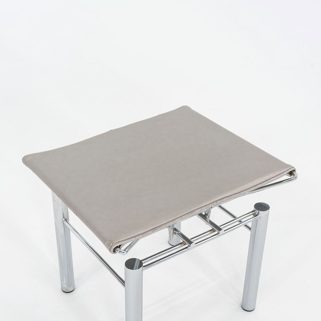 1980s Hans Ullrich Bitsch 8600 Stool / Ottoman for Kusch & Co. w/ Grey Leather