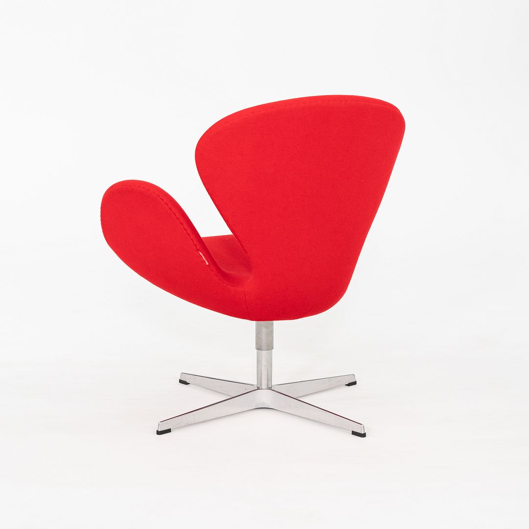 2008 Arne Jacobsen for Fritz Hansen Swan Lounge Chair in Red Fabric 3x Available