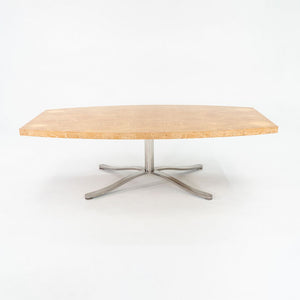 2004 Nicos Zographos Custom Burled Oak Conference Table w/ Stainless Steel Base